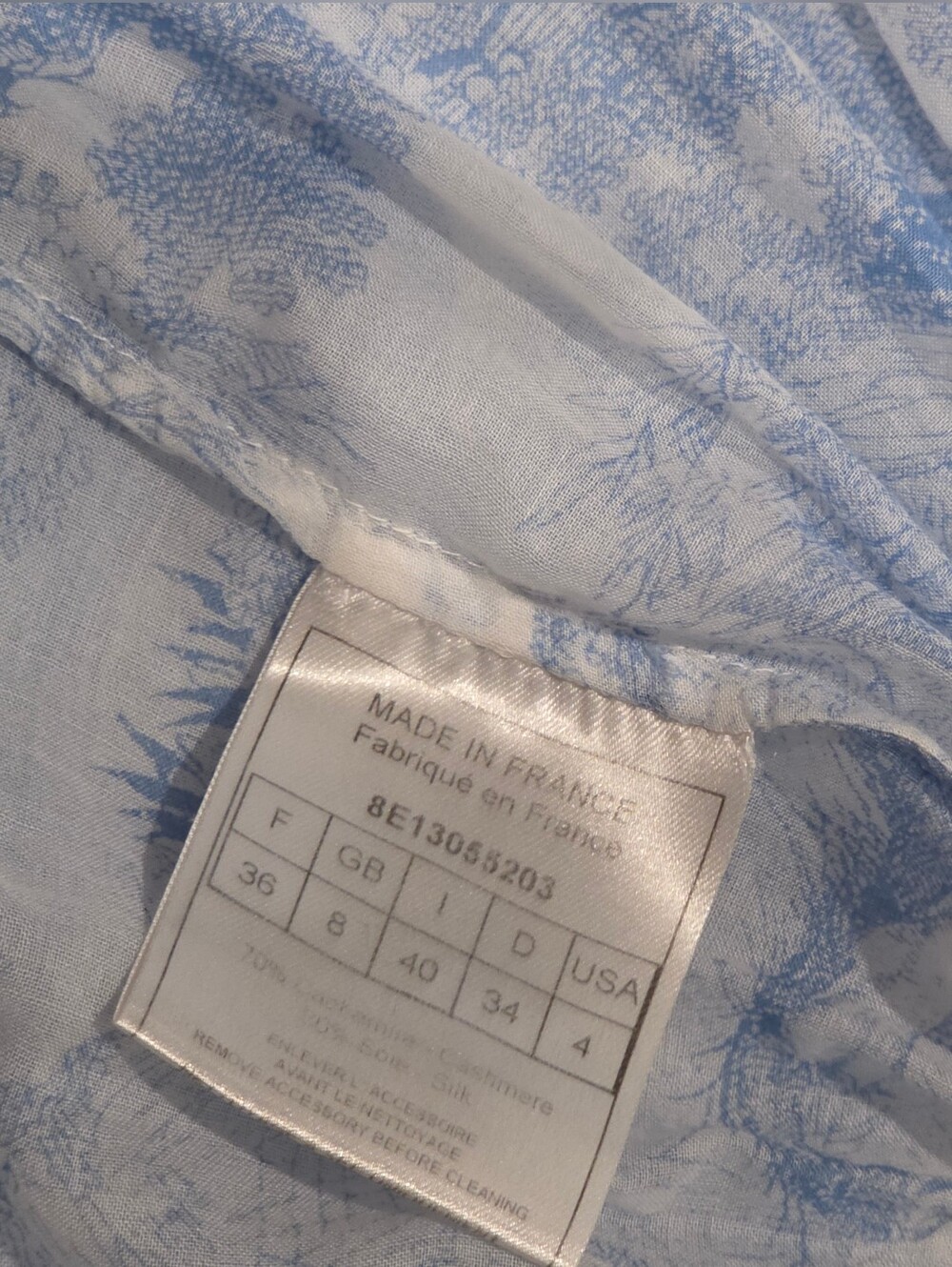 Christian Dior Toile De Jouy Light Blue Print Jungle Midi Skirt Size FR36 - Picture 9 of 11